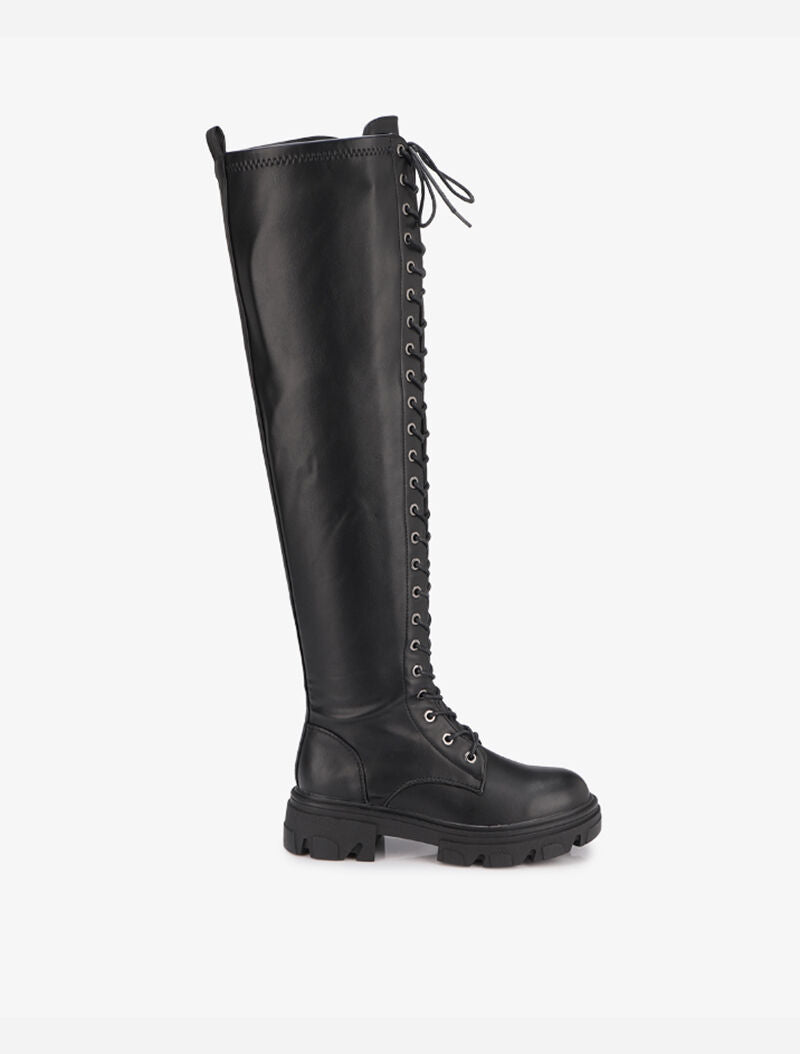 Cuissardes à lacets style rangers - Noir - 2