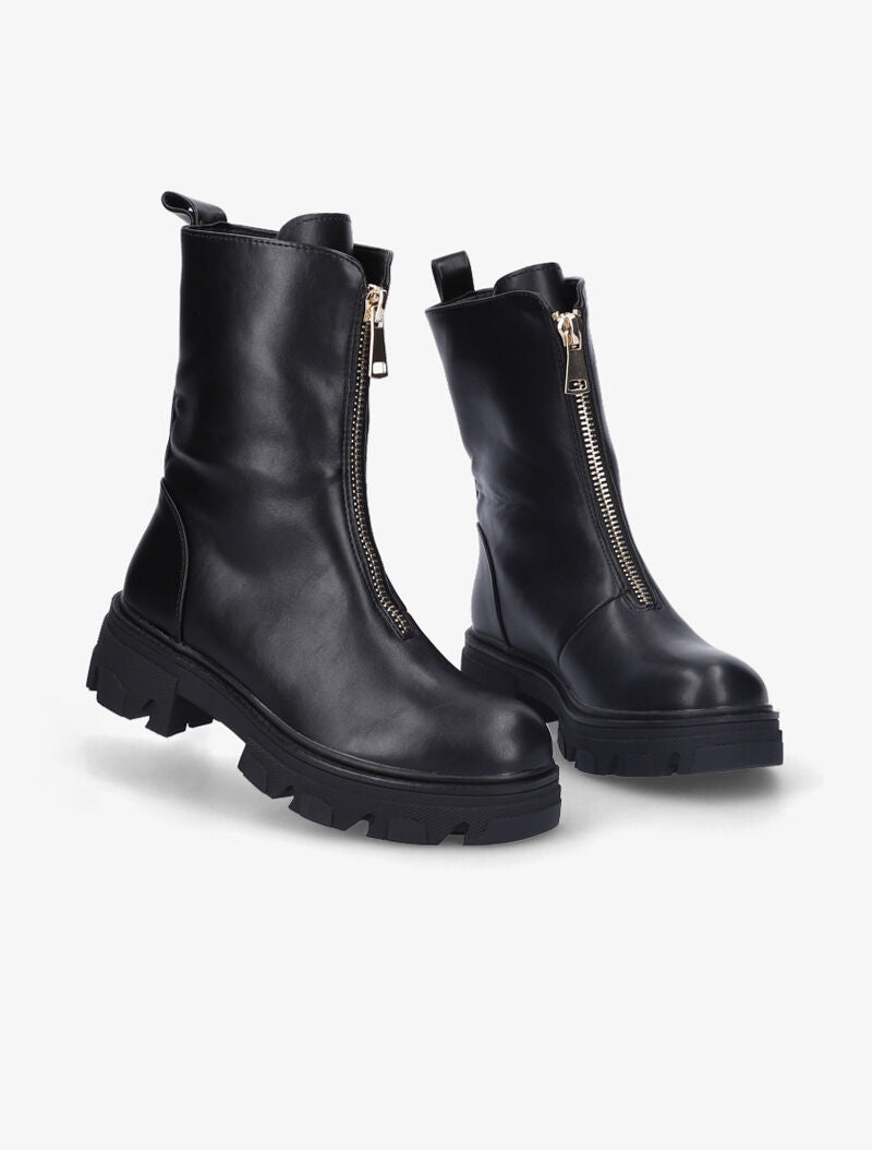 Bottines montantes à zip - Noir - 1