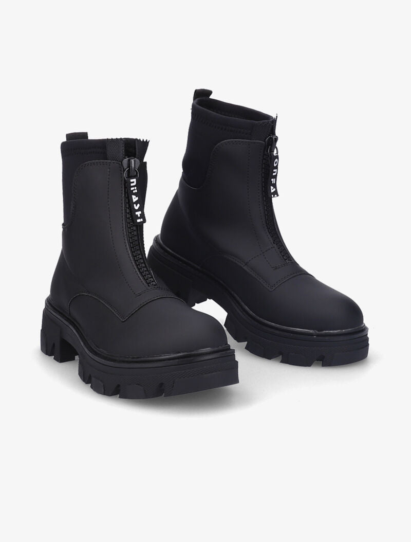 Bottines en néoprène à zip - Noir - 1