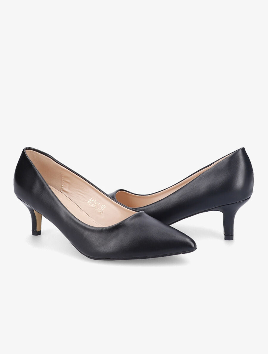 Escarpins à petits talons et bouts pointus - Noir - 4