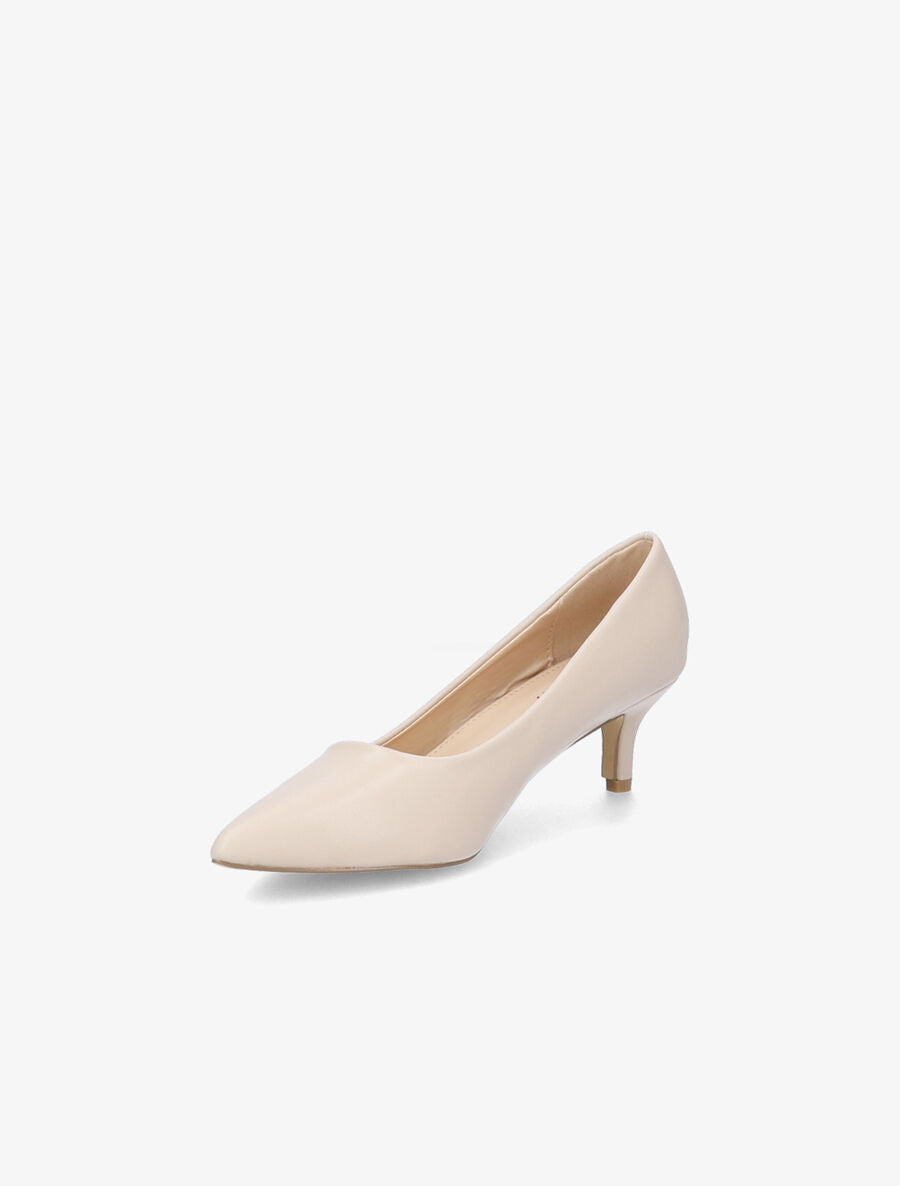 Escarpins à petits talons et bouts pointus - Beige - 3
