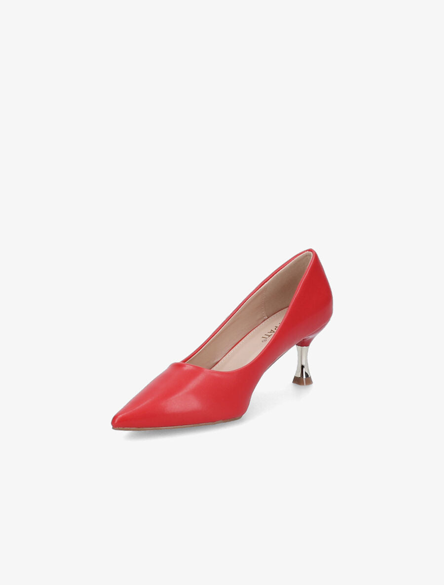 Escarpins à talons bobines métallisés - Rouge - 3