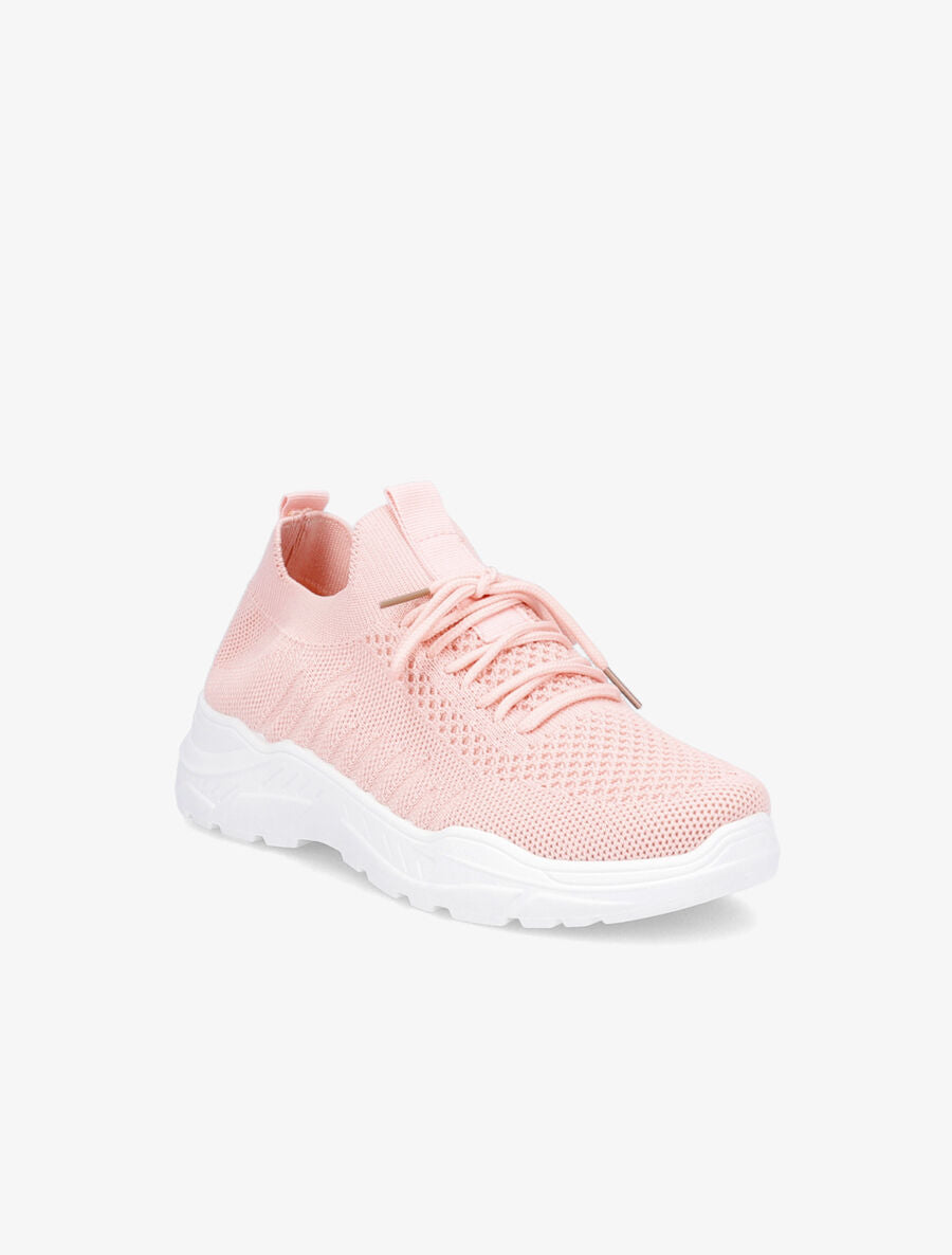 Sneakers à lacets en mesh - Rose pâle - 2
