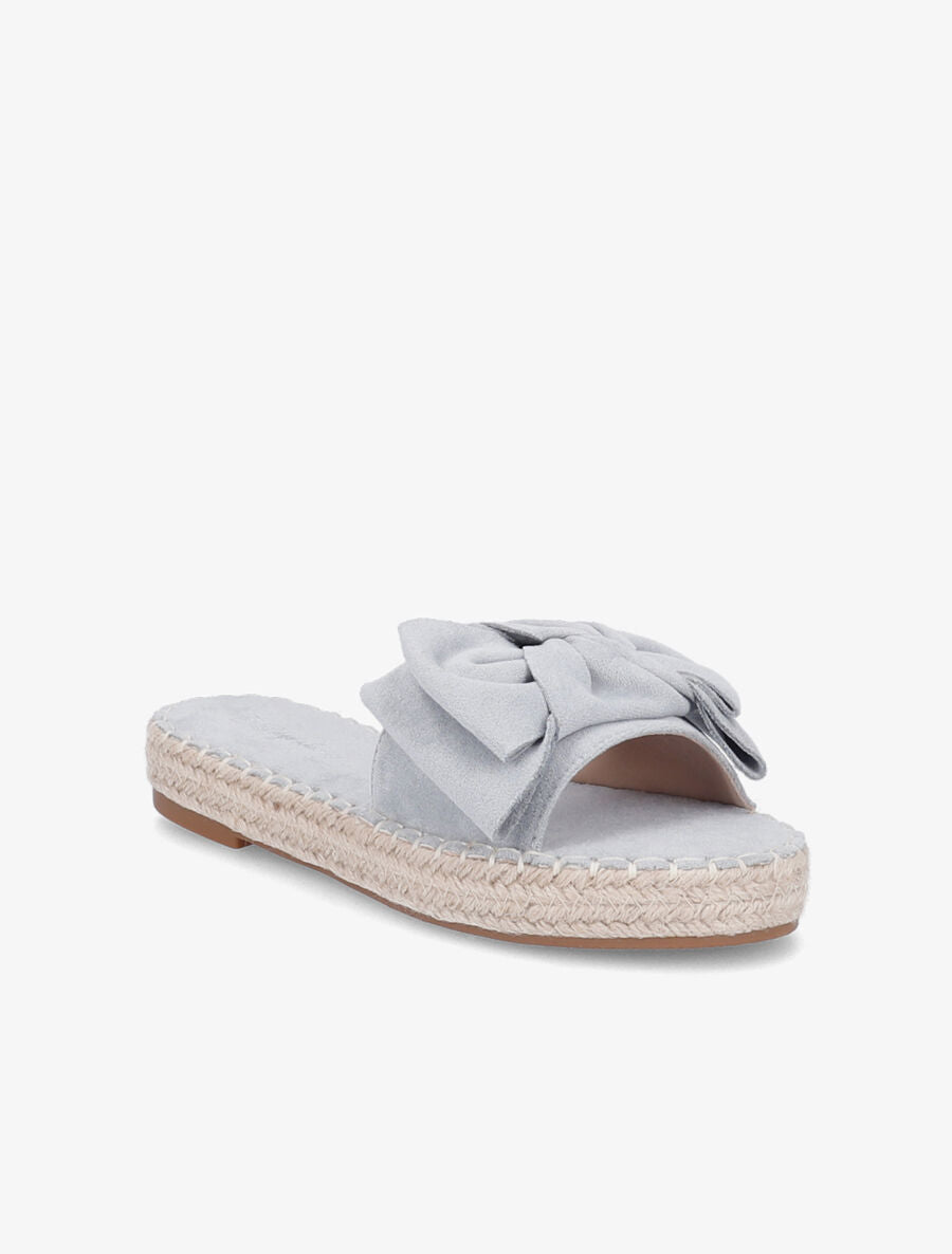 Mules à plateforme raphia - Bleu gris - 2