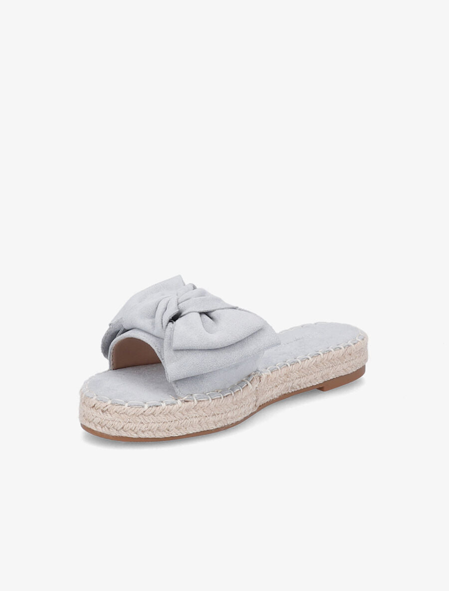 Mules à plateforme raphia - Bleu gris - 3
