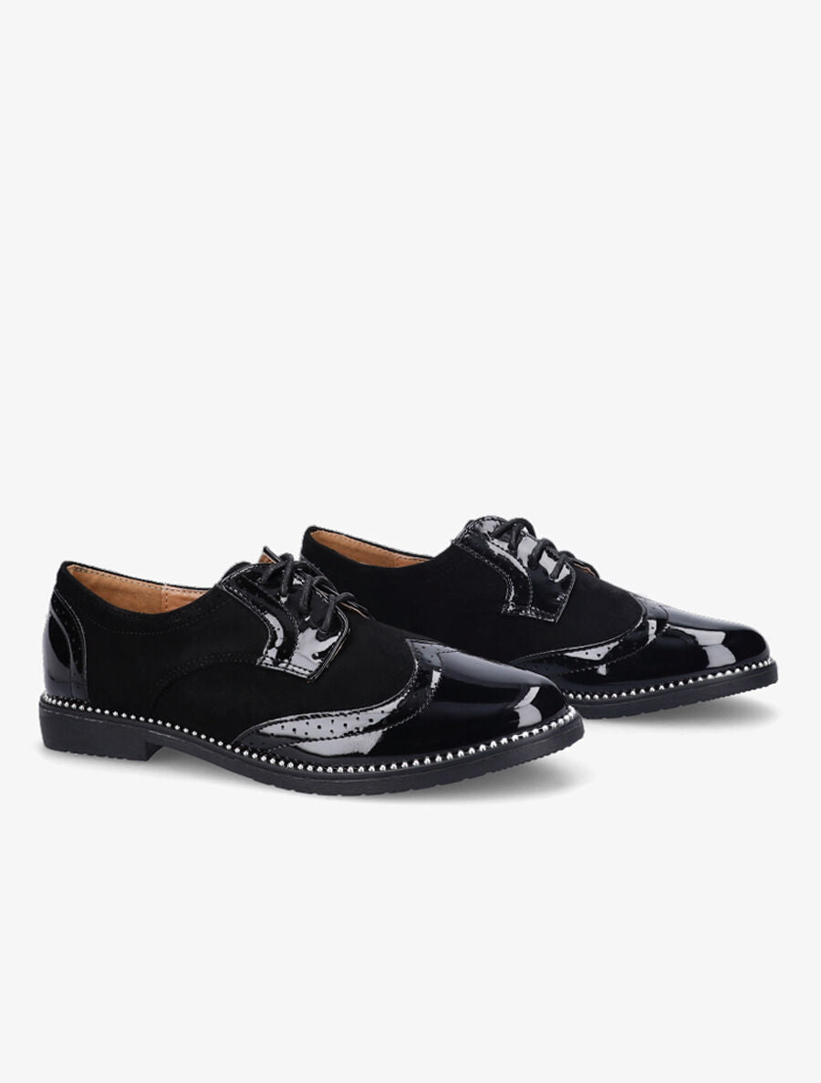Derbies bimatière à bords cloutés - Noir - 4