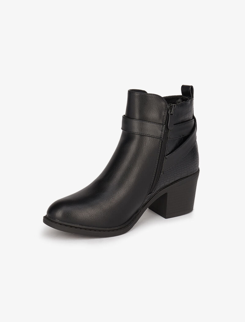 Bottines bi-matière à sangles - Noir - 4