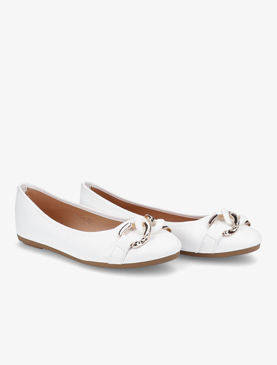 Ballerines à chaînes - Blanc - 4