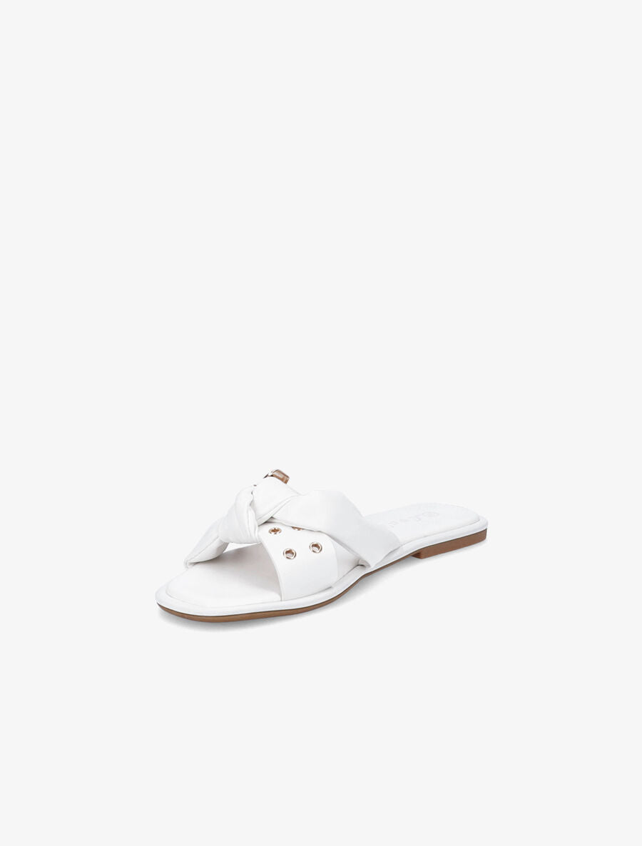 Mules à boucles métalliques et noeud - Blanc - 3