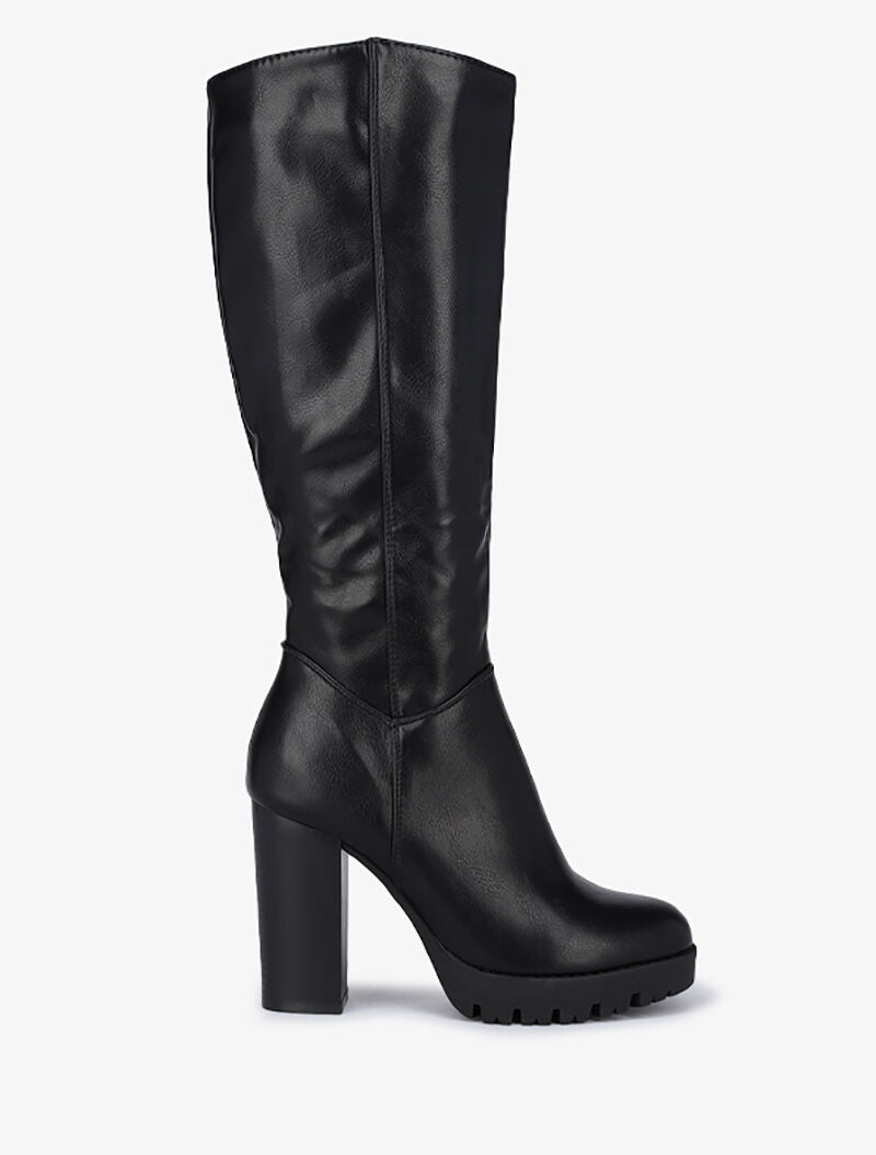Bottes à talons hauts et à semelles crantées - Noir - 3