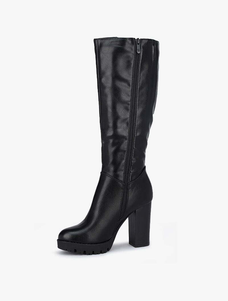 Bottes à talons hauts et à semelles crantées - Noir - 2