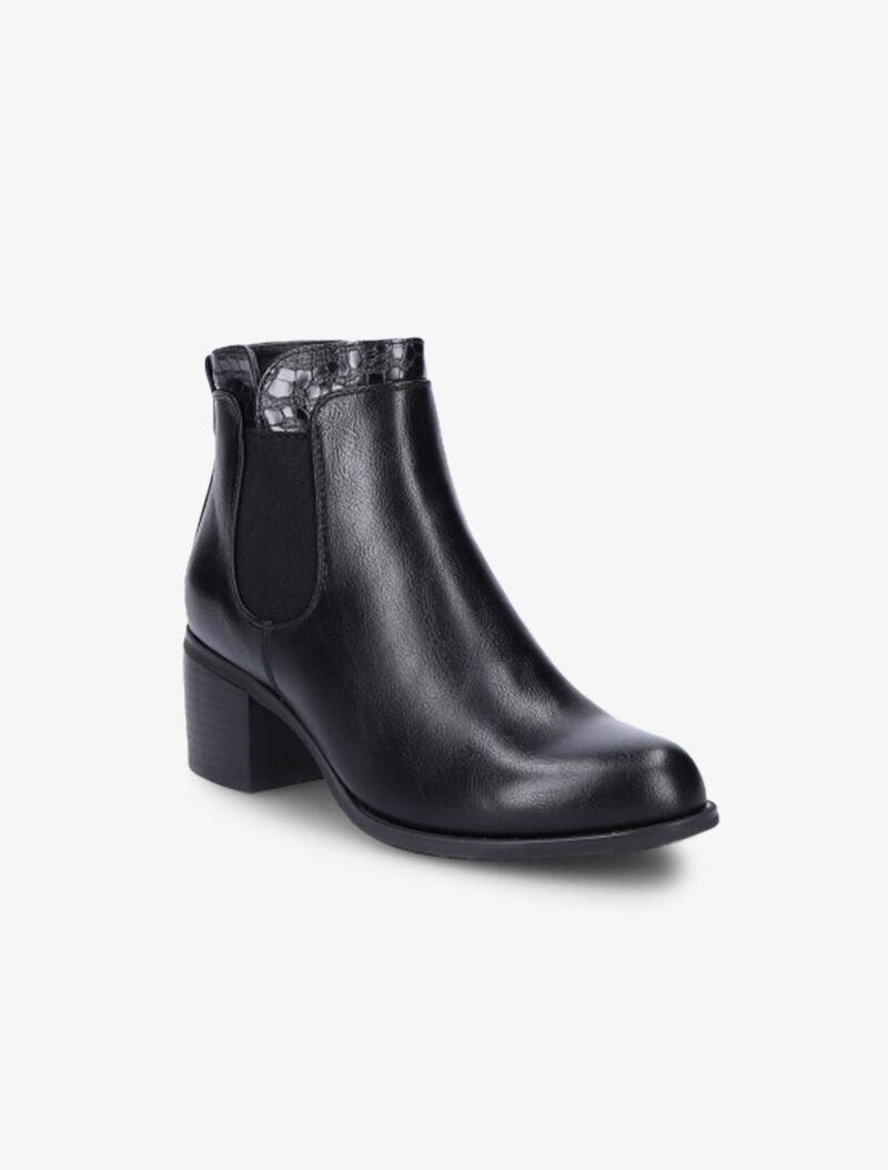 Bottines à cheville effet python - Noir - 2