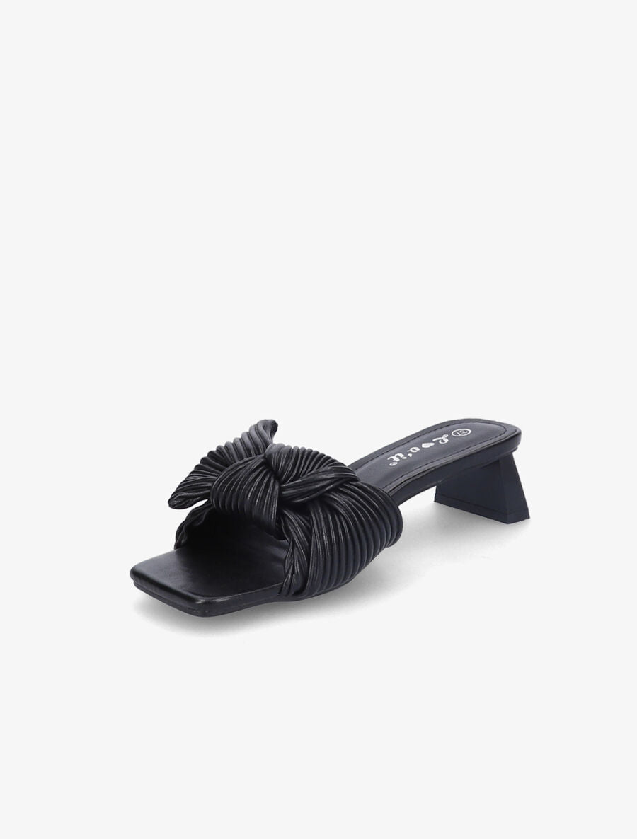 Mules striées à noeud - Noir - 3