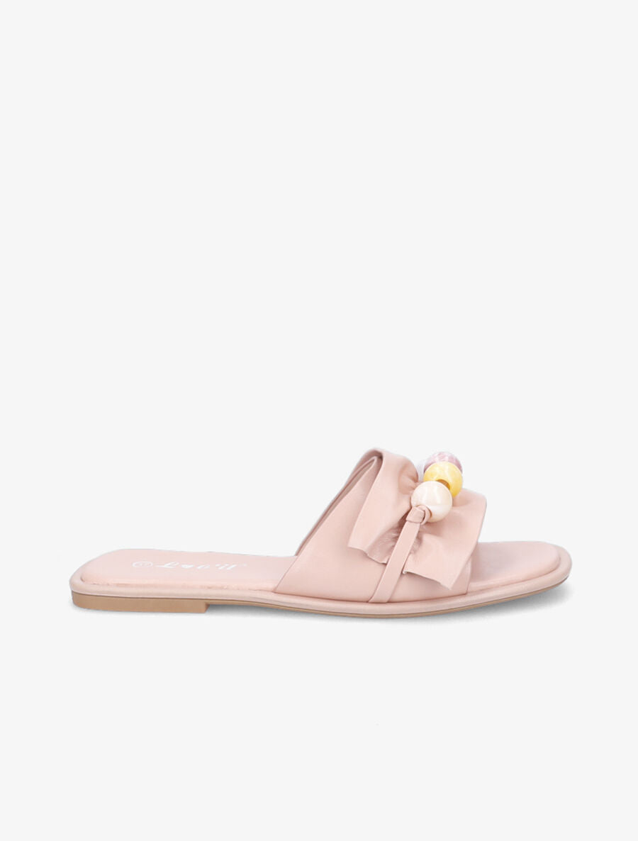 Mules à perles - Rose - 1