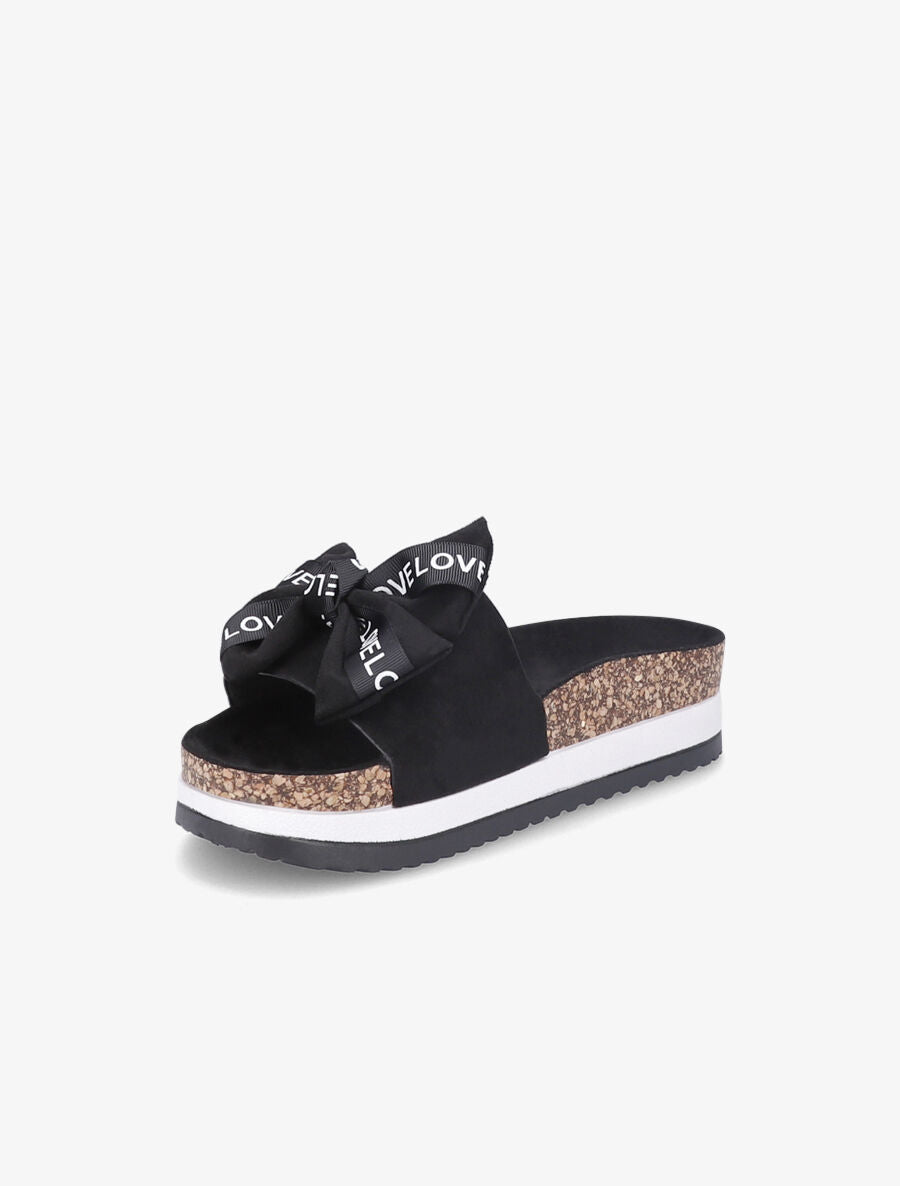 Claquettes à noeud et semelles stylisées - Noir - 3