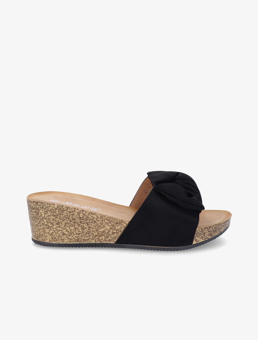 Mules compensées à noeud - Noir - 2