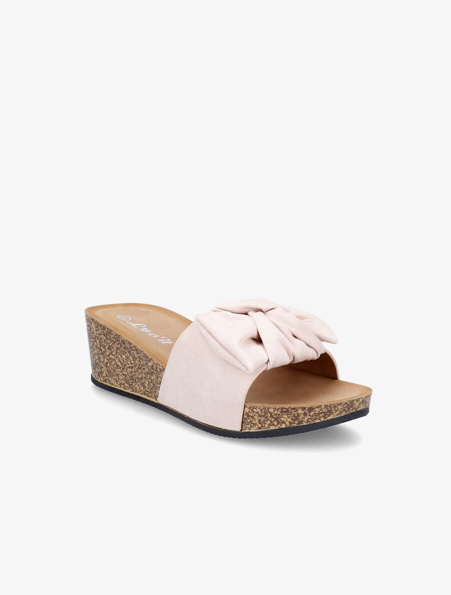 Mules compensées à noeud - Beige - 5
