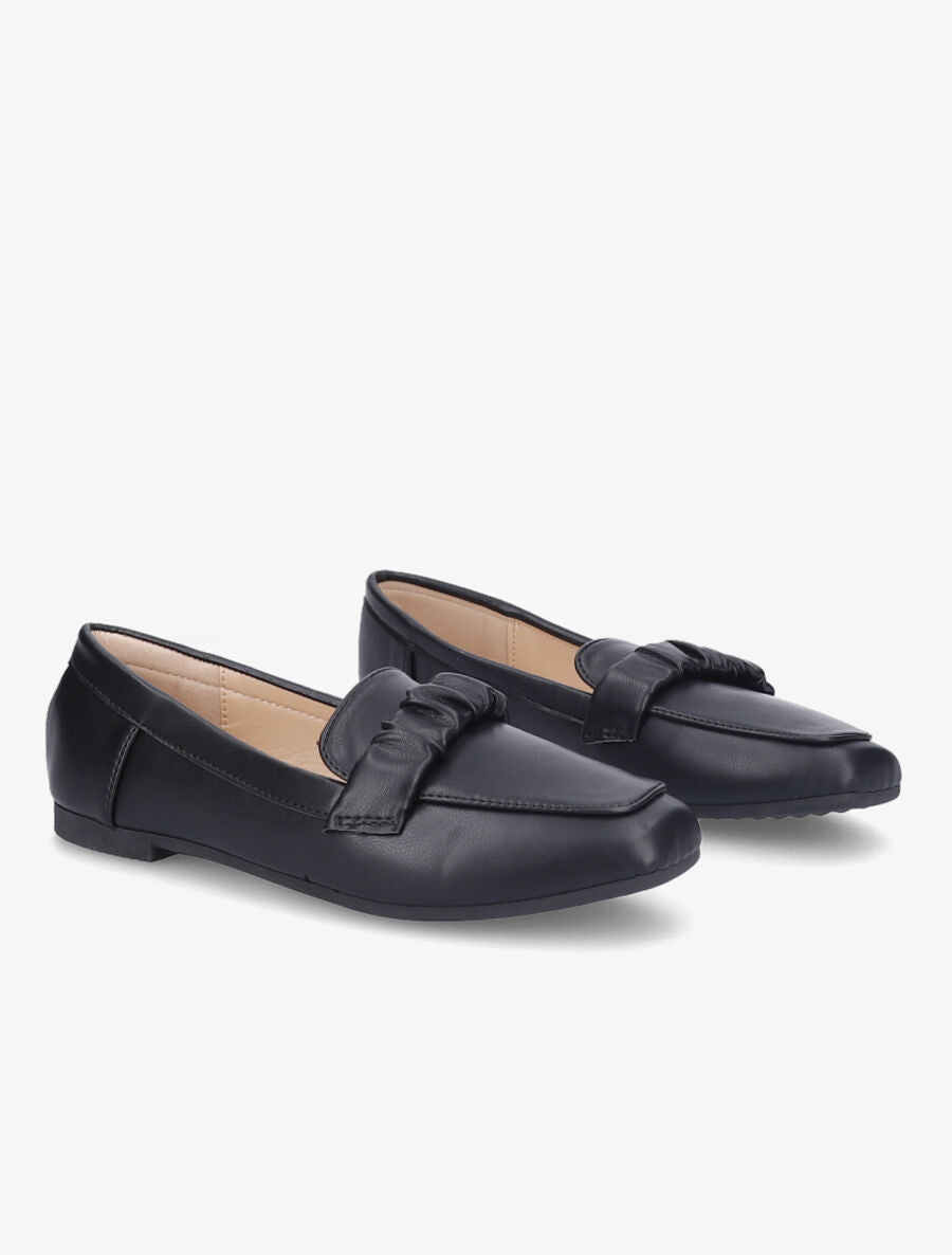 Mocassins à ornement froncé - Noir - 4