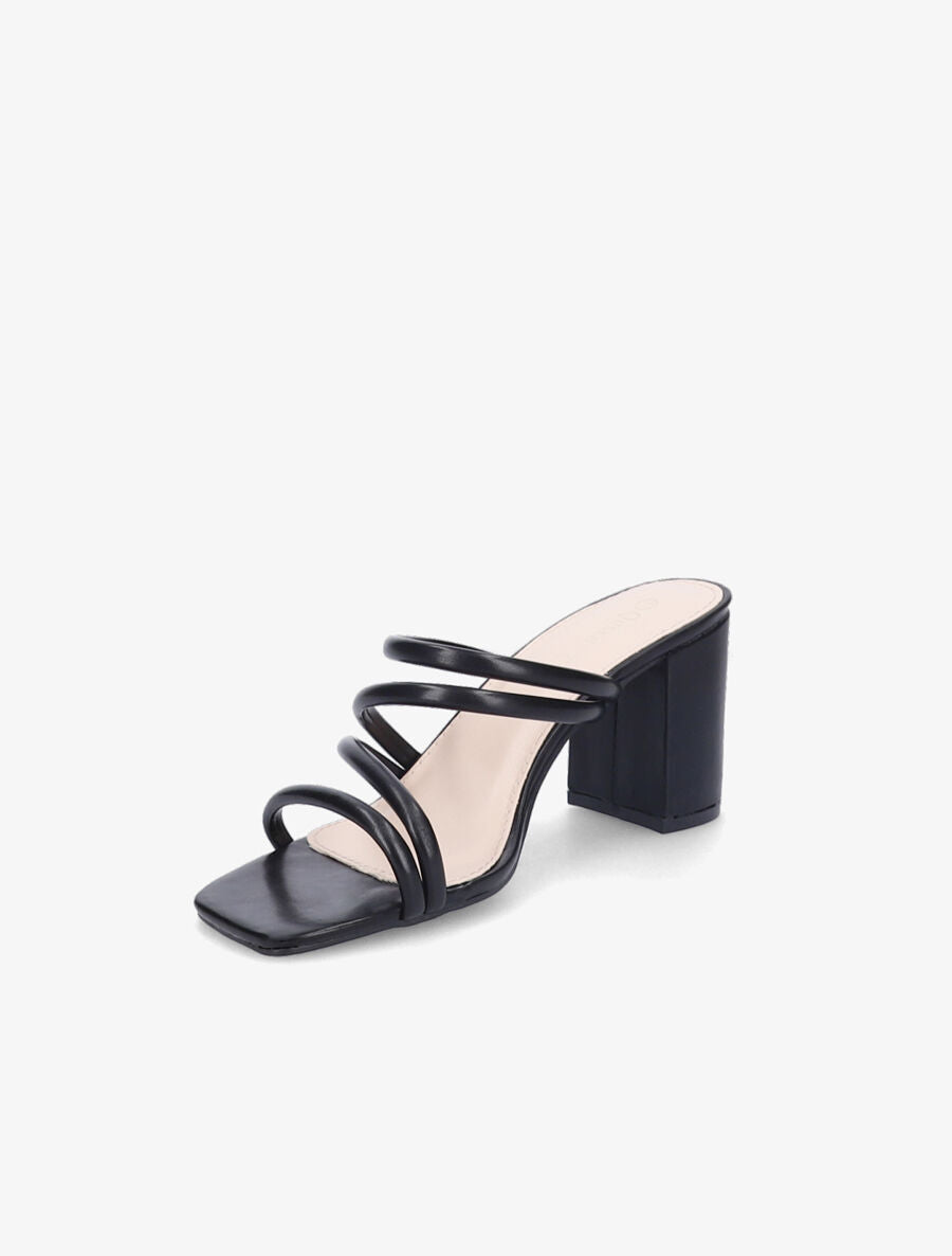 Mules à talons et multi brides - Noir - 3