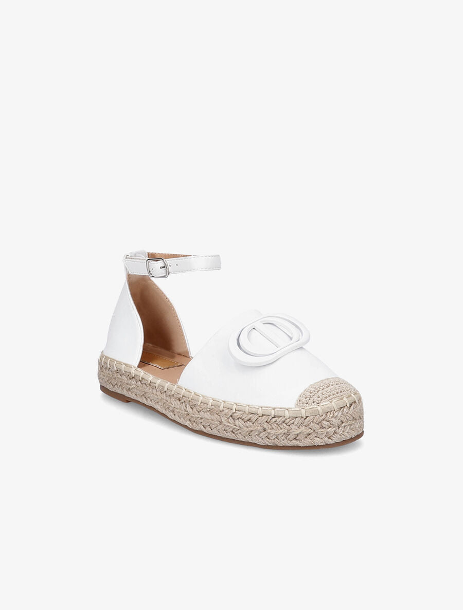 Espadrilles en simili à plateforme - Blanc - 2