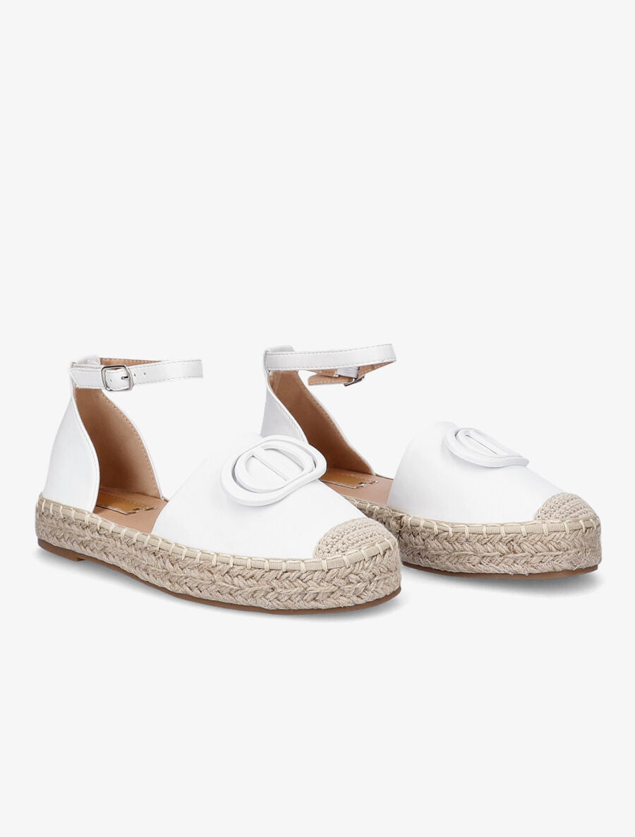 Espadrilles en simili à plateforme - Blanc - 4