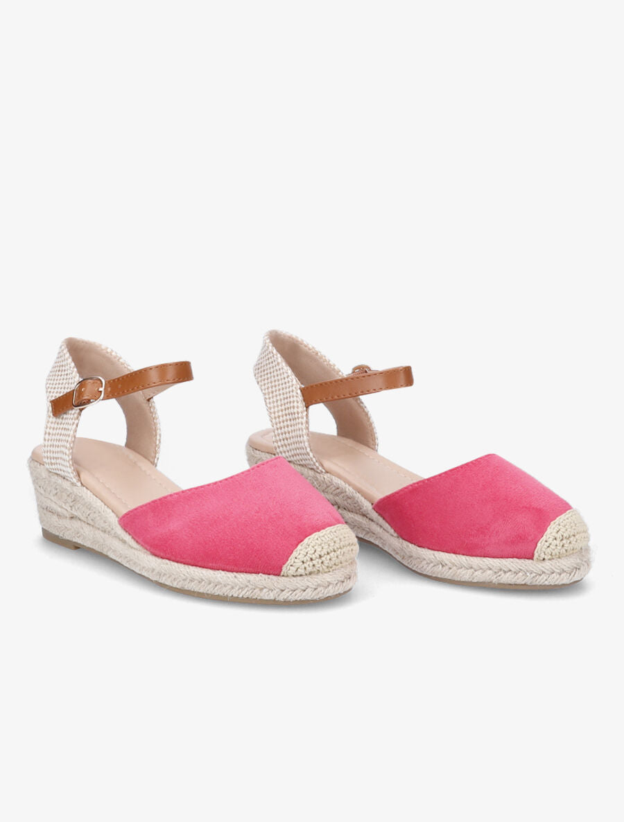 Espadrilles compensées en suédine - Fushia - 4