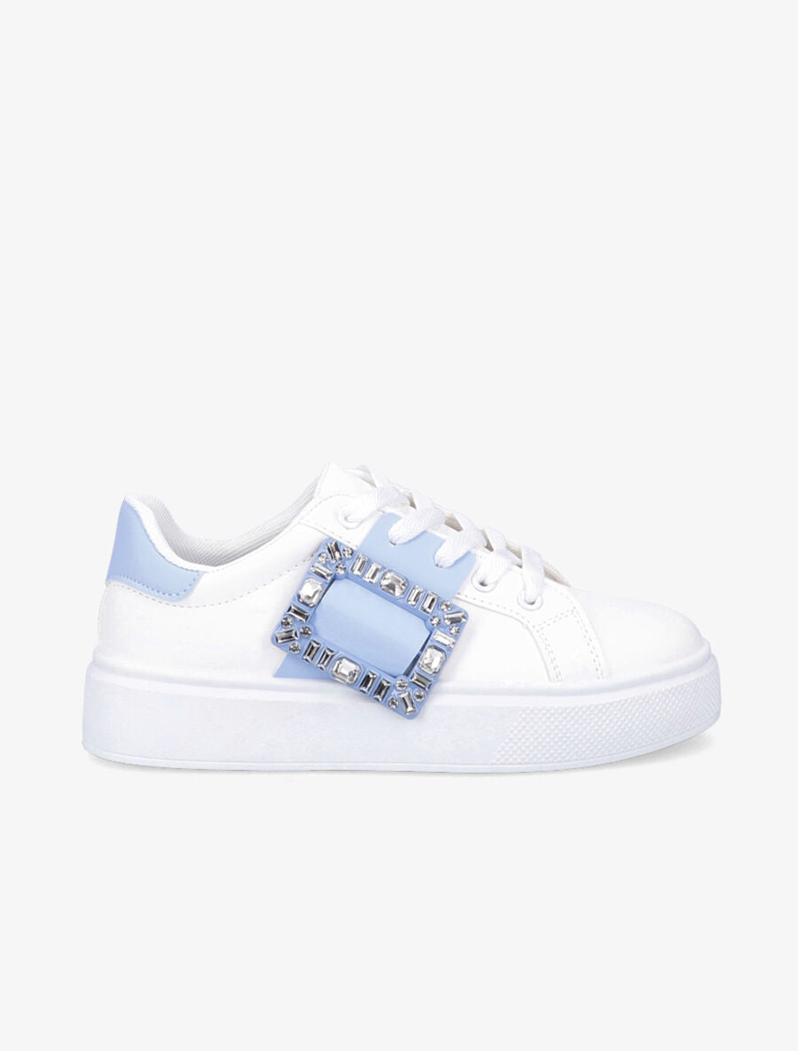 Baskets à boucle à strass - Bleu - 1