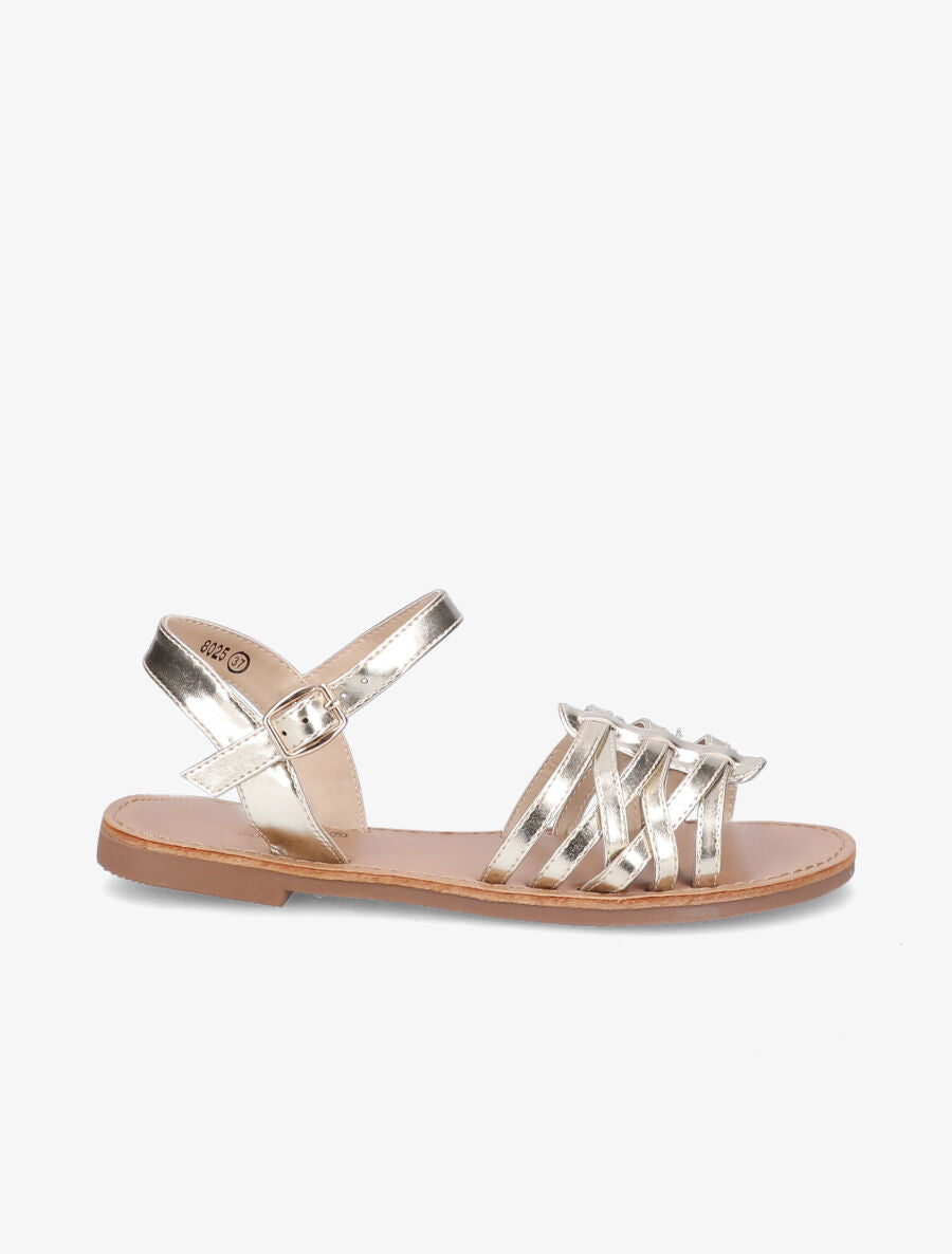 Nu-pieds à ganses entrelacées - Or - 2