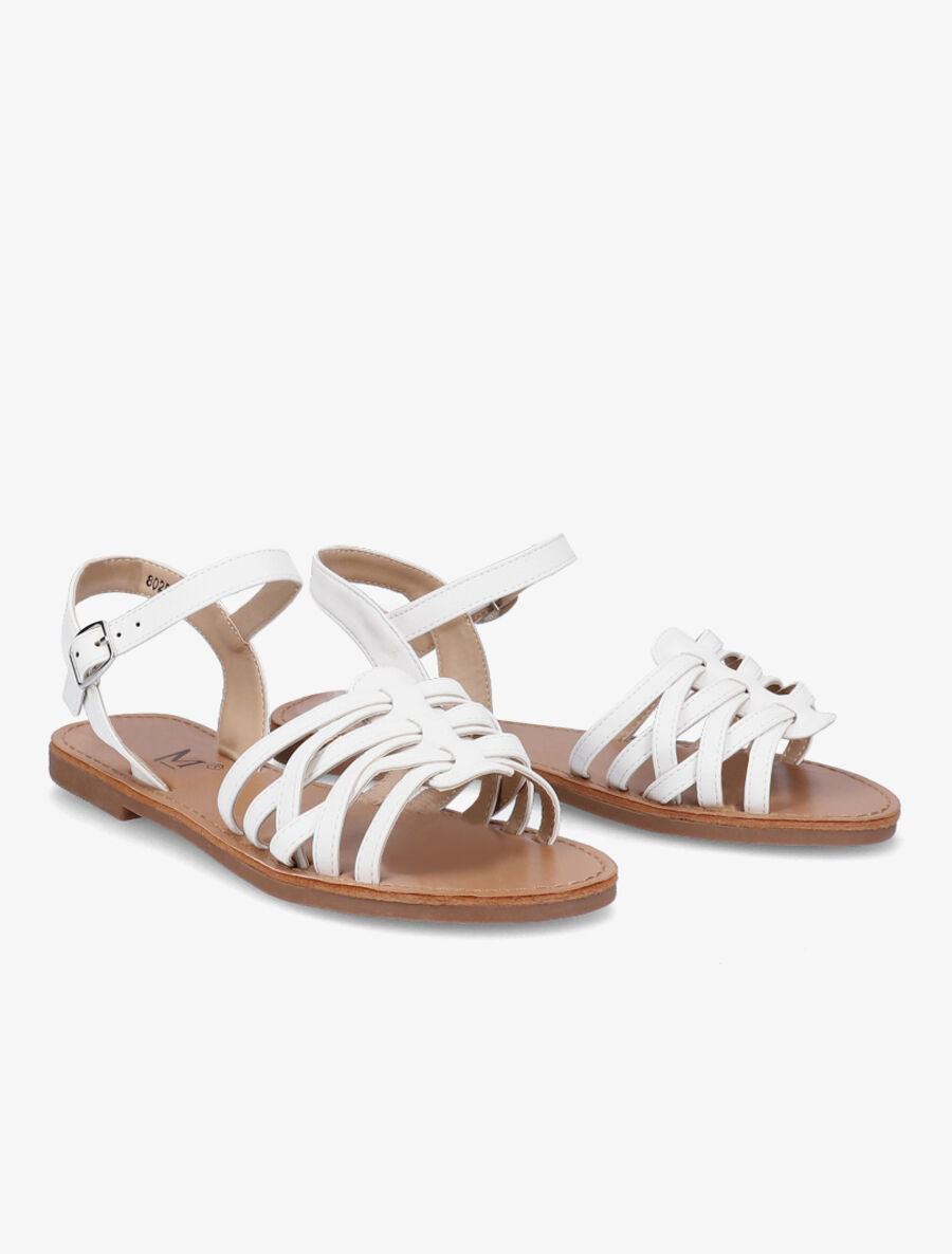 Nu-pieds à ganses entrelacées - Blanc - 5