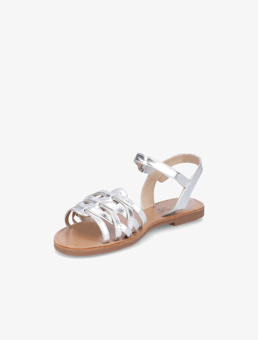 Nu-pieds à ganses entrelacées - Argent - 3