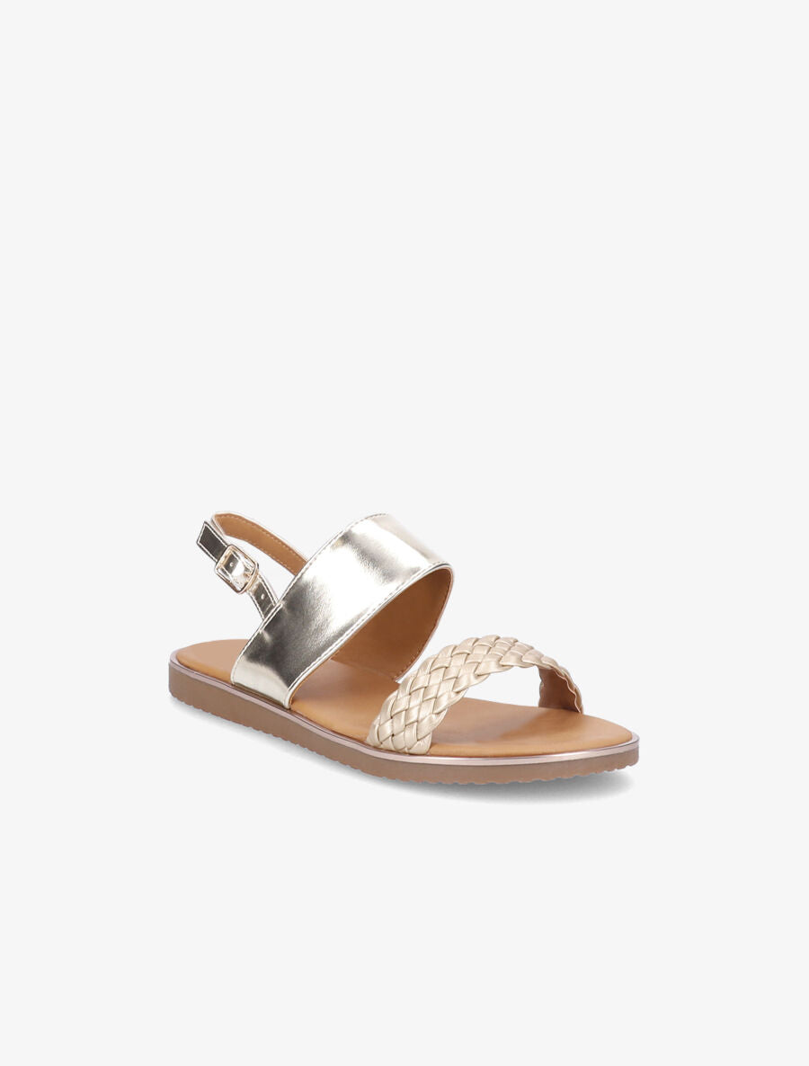 Nu-pieds à ganse tressée - Or - 1