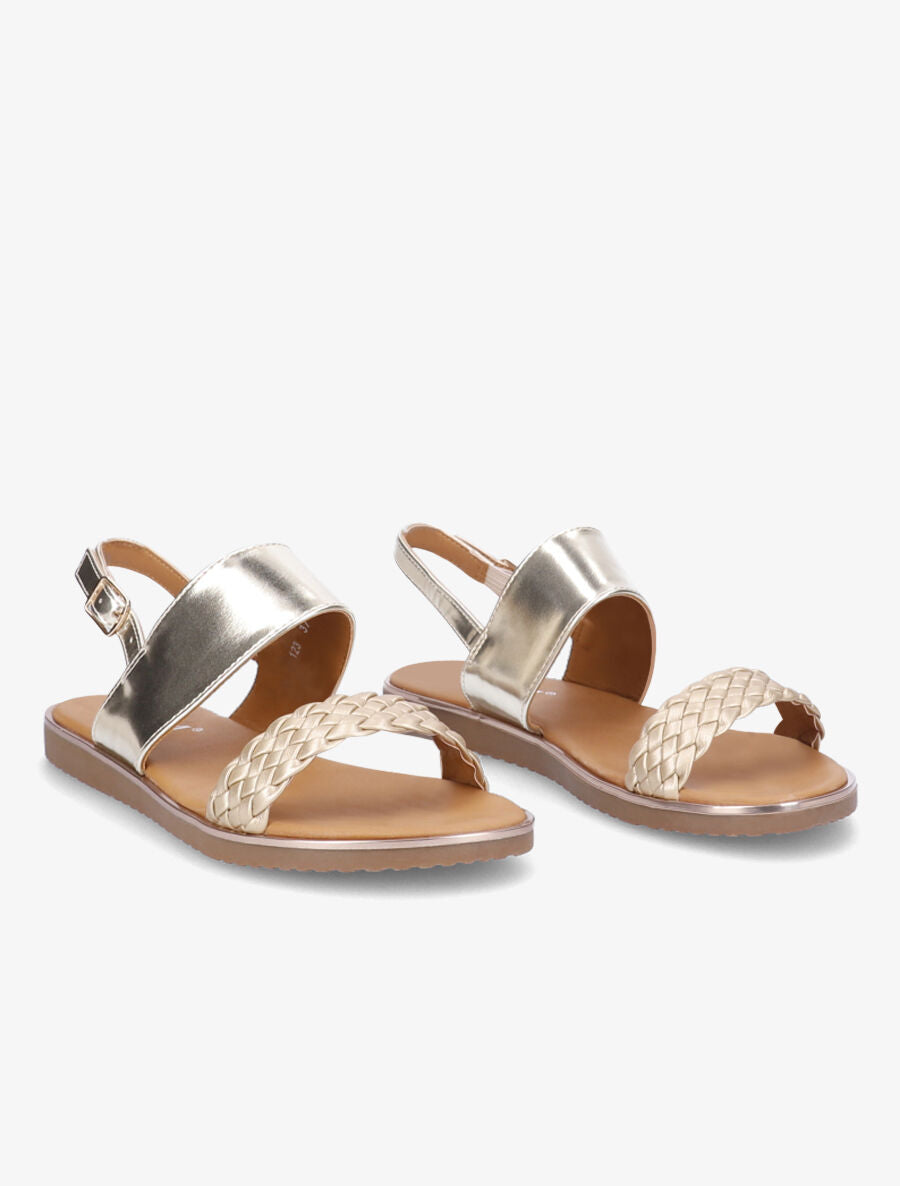 Nu-pieds à ganse tressée - Or - 4