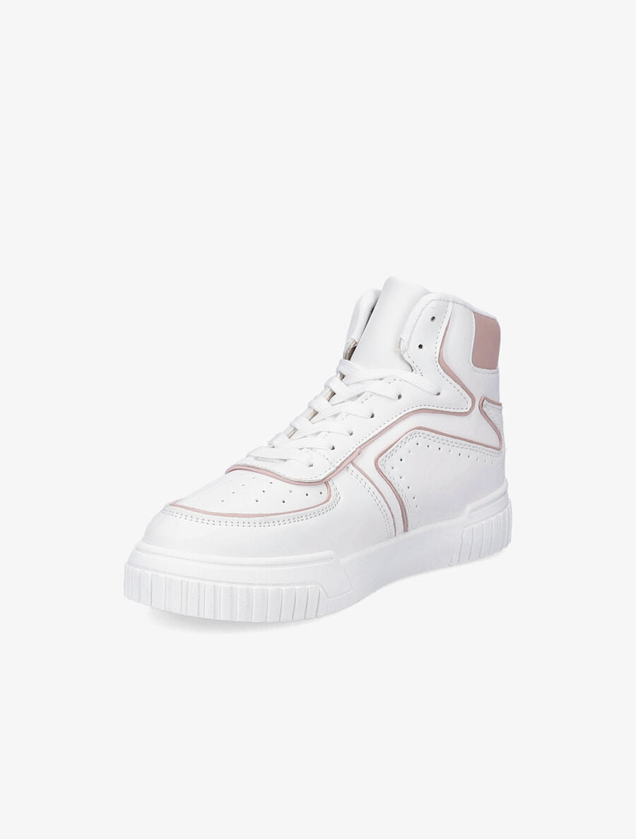 Baskets montantes en simili - Rose - 3