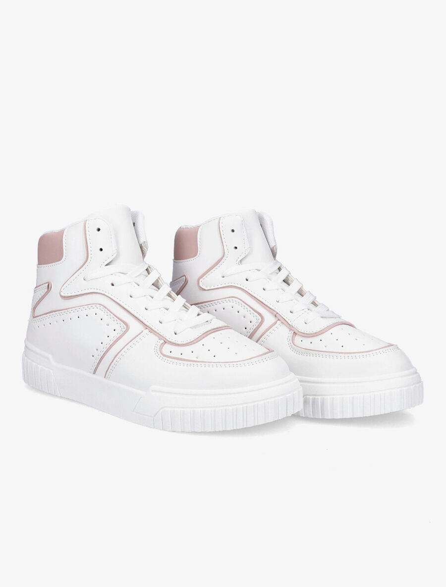 Baskets montantes en simili - Rose - 4