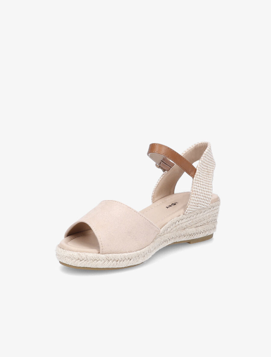 Sandales compensées style espadrille - Beige - 3