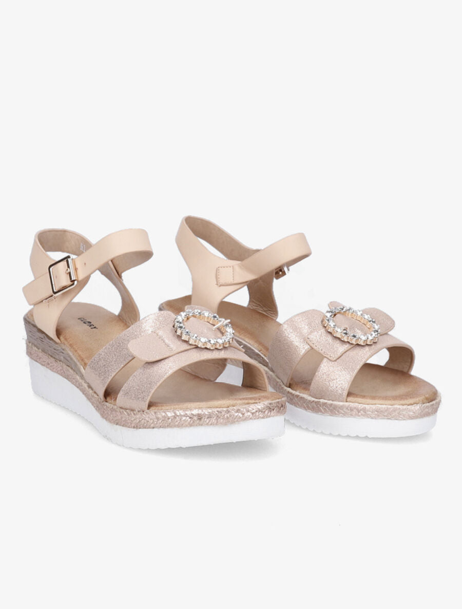 Nu-pieds en simili à ganses ornées d&