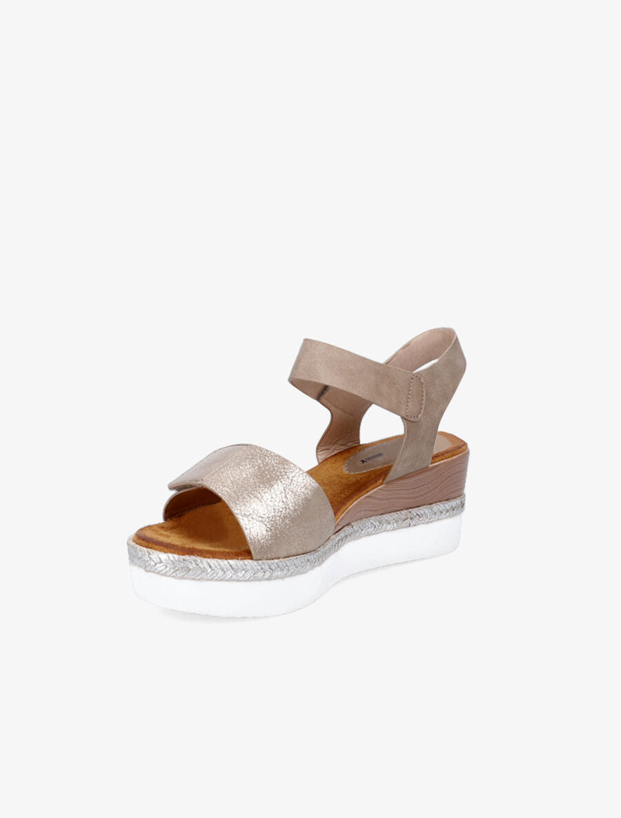 Nu-pieds compensés à double scratch - Taupe - 3