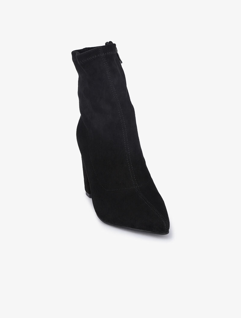 Bottines montantes à talons et bouts pointus - Noir - 3