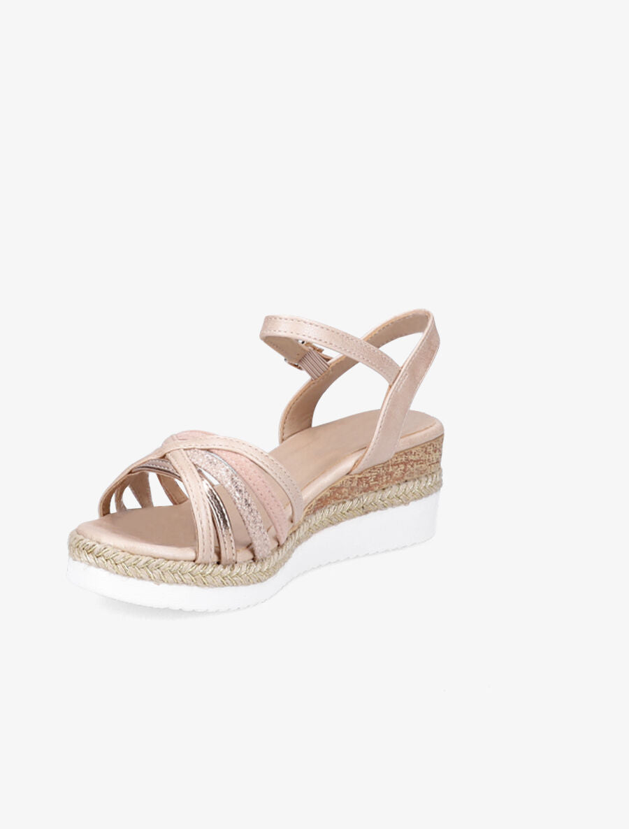 Sandales compensées à brides croisées - Rose - 3