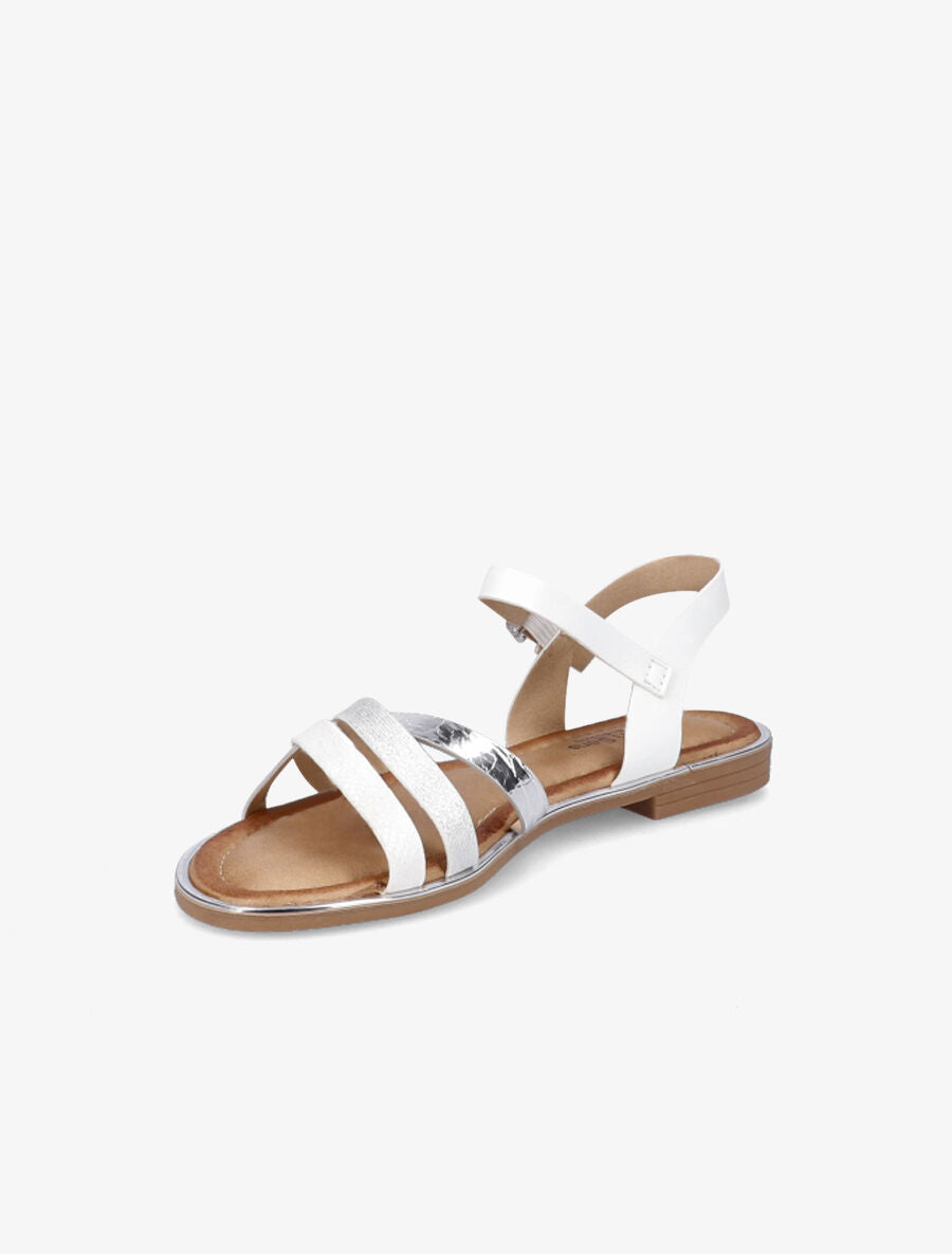 Nu-pieds à brides croisées texturées - Blanc - 3