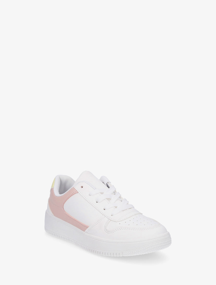 Sneakers à blocs colorés - Blanc/rose - 2