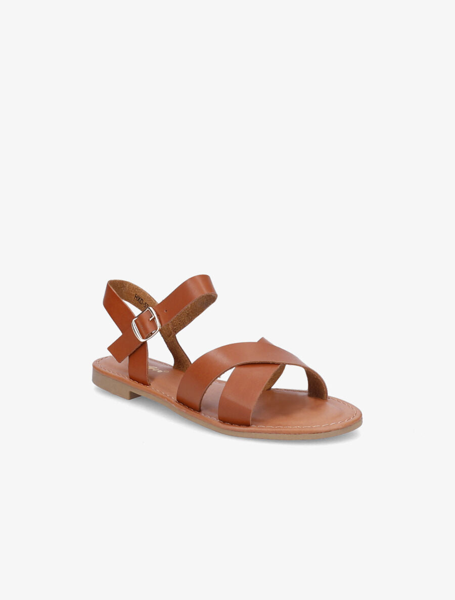 Nu-pieds à brides croisées - Camel - 1