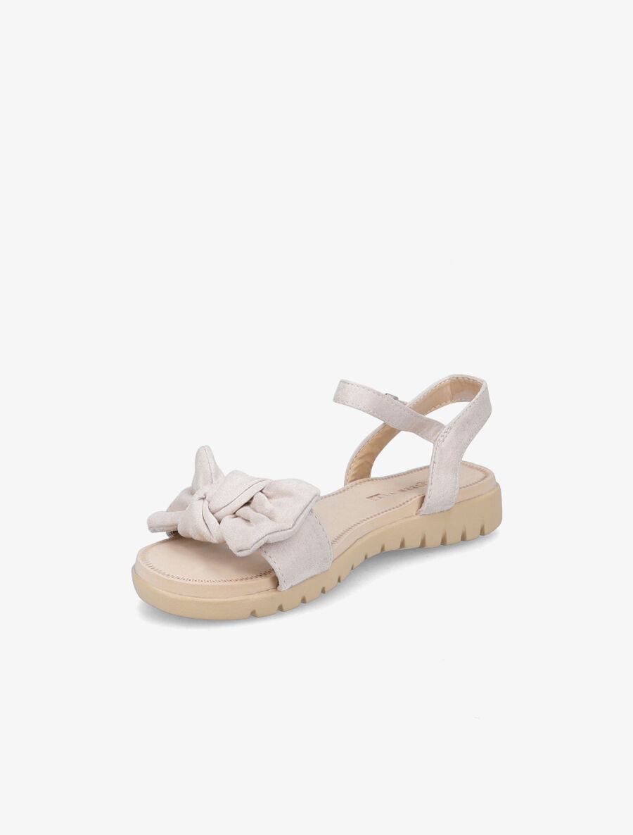Nu-pieds à noeud en suédine - Beige - 3