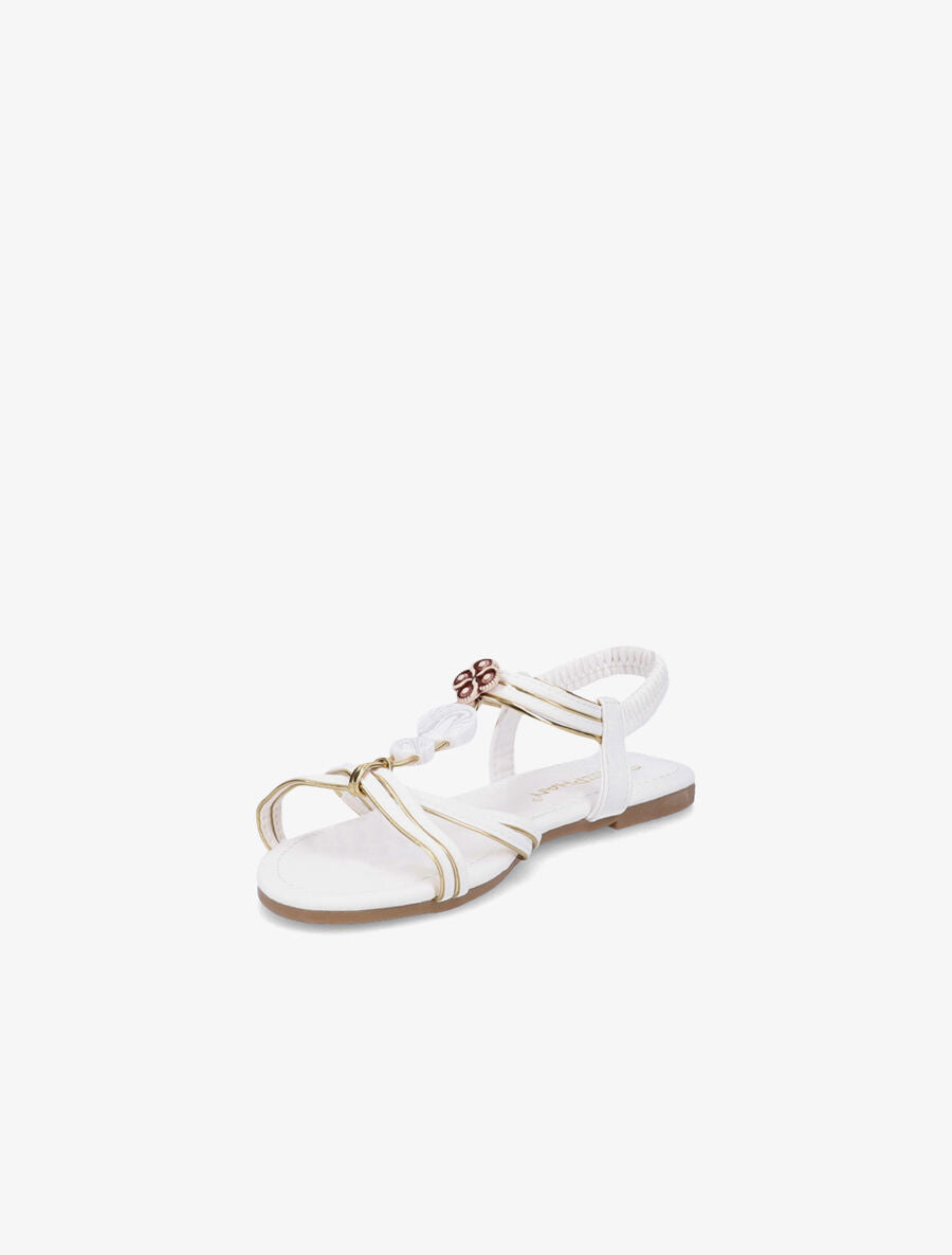 Nu-pieds à empiècements effet marbre - Blanc - 3