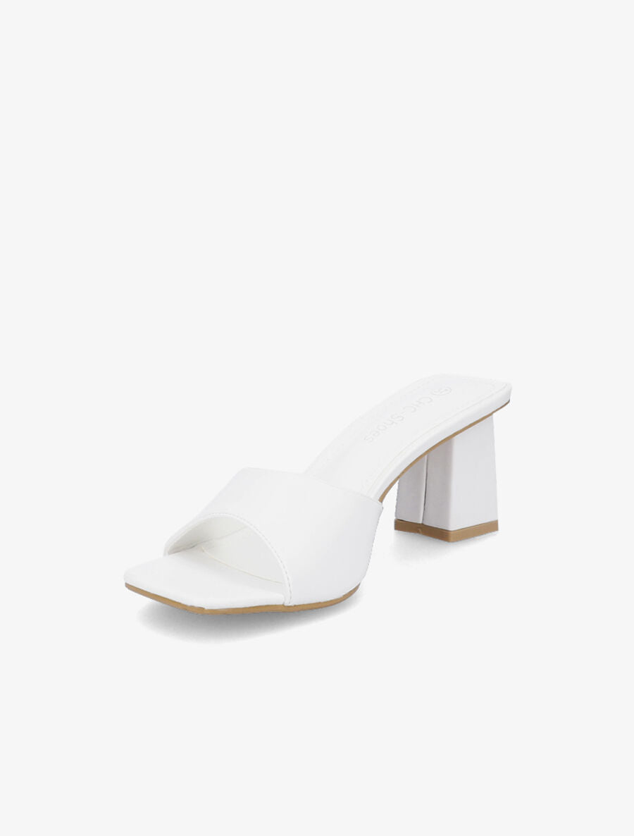 Mules à bout carré - Blanc - 3