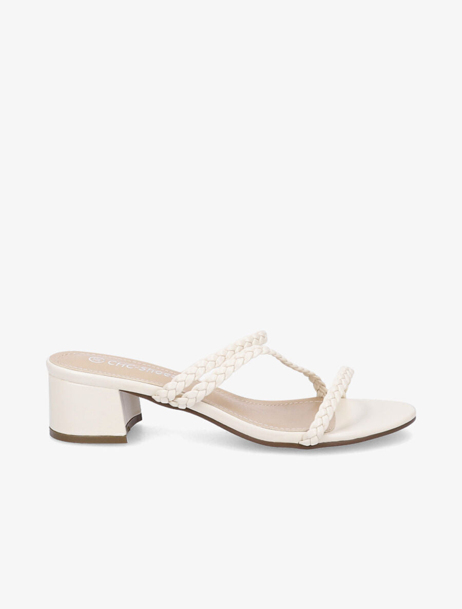 Mules à brides tressées - Beige - 1