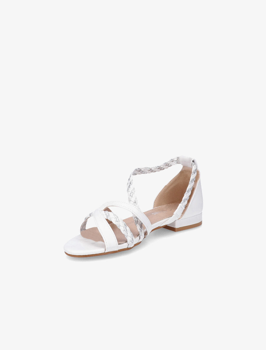 Nu-pieds à brides tressées et irisées - Blanc - 3