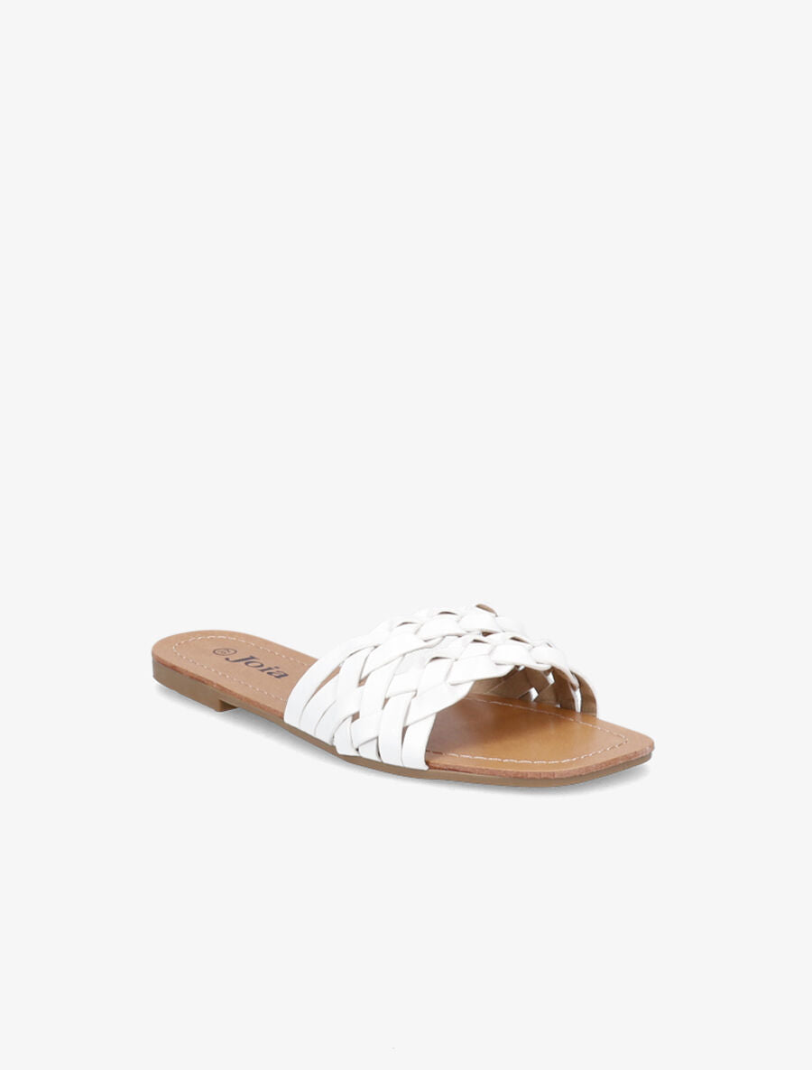 Claquettes à ganses tressées - Blanc - 3
