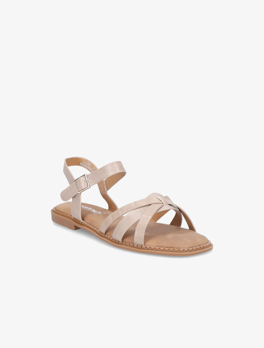 Nu-pieds à ganses texturées - Beige - 2