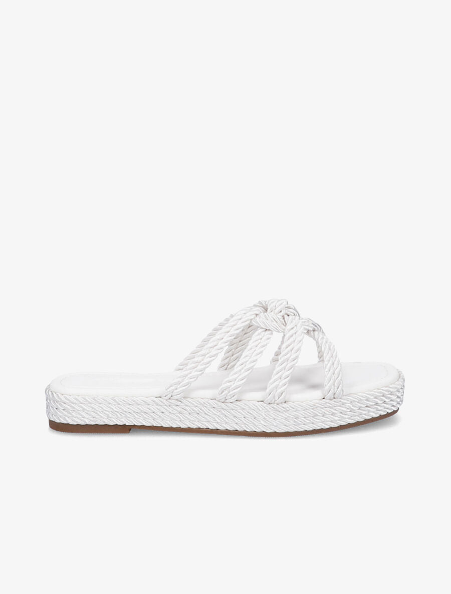 Claquettes à ganses entelacées - Blanc - 1